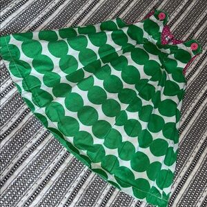 Baby Boden 12-18 months jumper dress polka dot green white